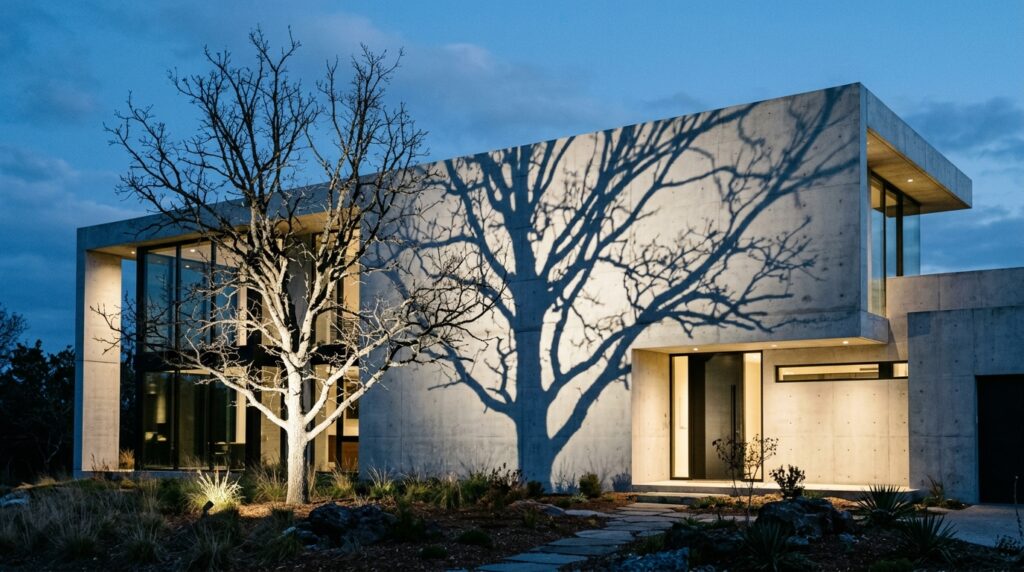 tree casting shadow on house 202606111025