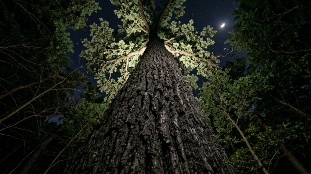 tree trunk with electrical wire 202606101343
