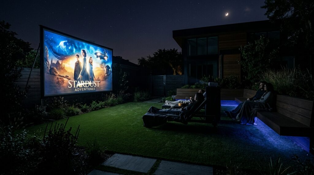 turf lawn with projector screen 202606101436