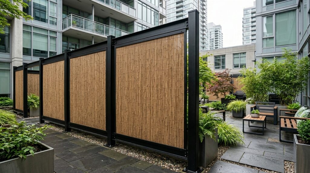 Bamboo Reed Screening Fences for Quick, Cost-Effective Privacy urban courtyard enclosure bamboo… 202606112337