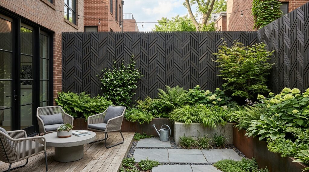 urban courtyard garden fence 202606111421