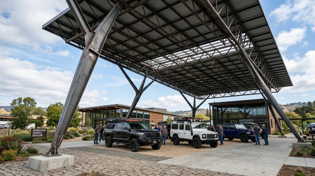 High-Clearance RV and SUV Carport Designs with Premium Aesthetics vehicle pavilion steel support p… 202606152210
