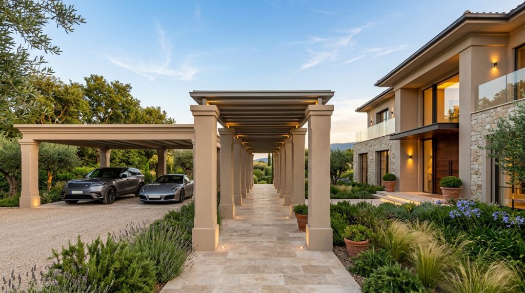 villa carport walkway pillars 202606160918