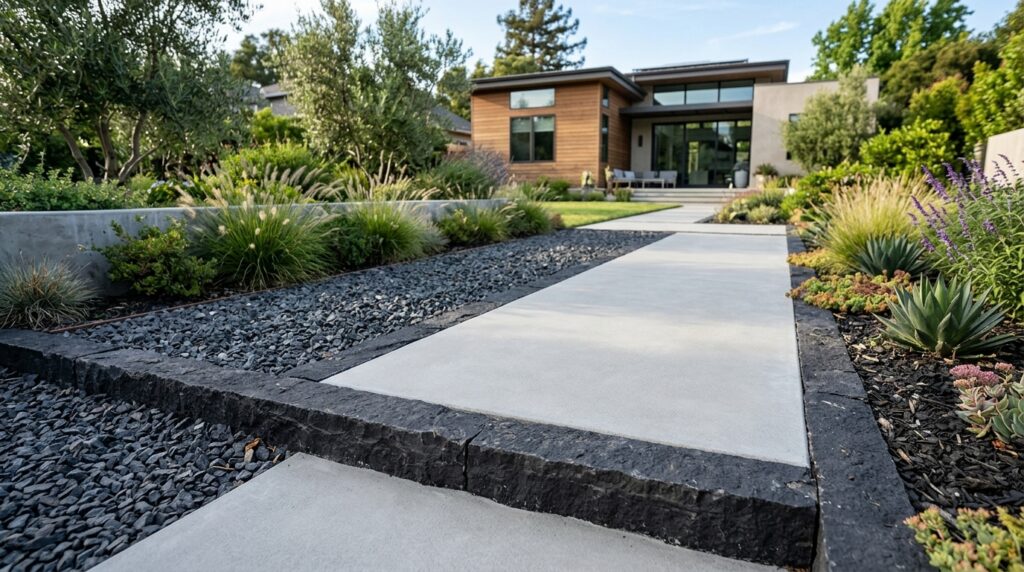 Frontyard Manifestos Built on Basalt Foundations and Quartzite Paths volcanic basalt bands separating… 202606100901