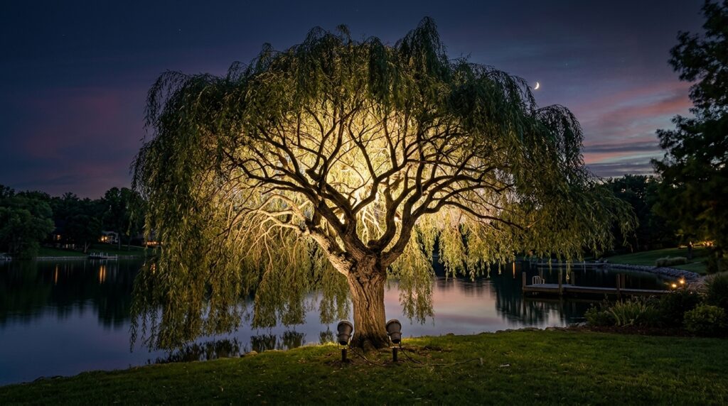 weeping willow illuminated from … 202606111022