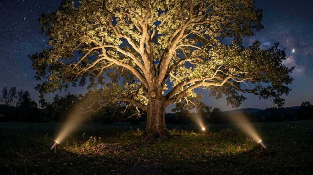 white oak tree at night 202606111021