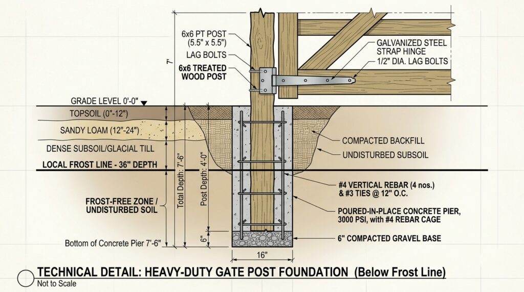 Industrial Wire Mesh and Wood Frame Gates for Modern Farmhouses wood gate hinge post diagram 202606111357