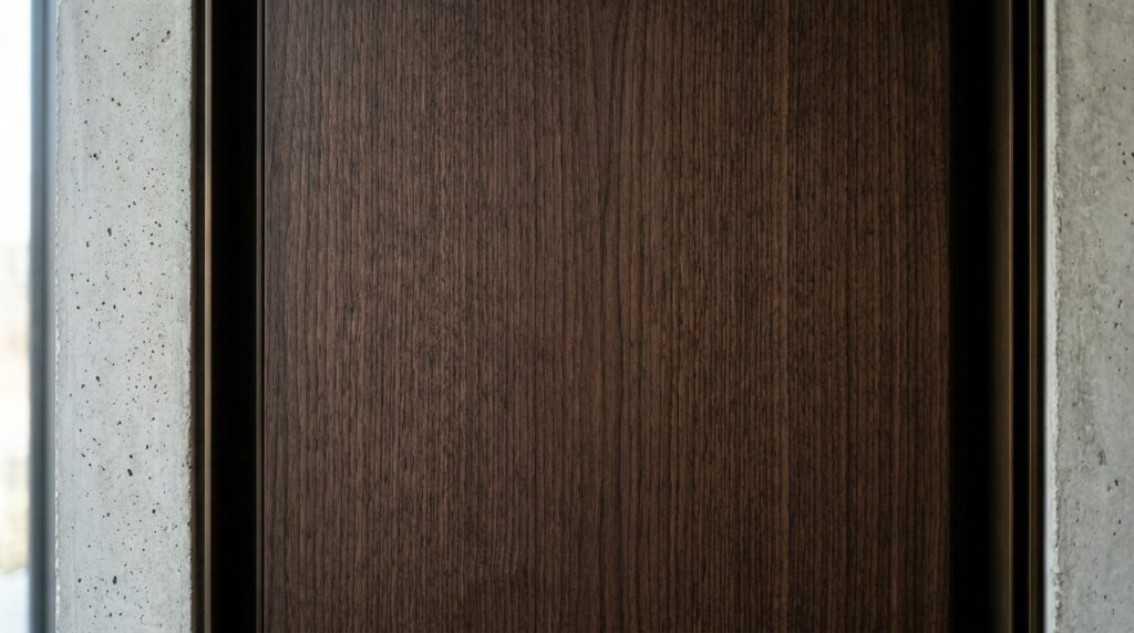 Modern White Stucco Walls Accented with Dark Wood Insets wood texture architectural wall … 202606112358