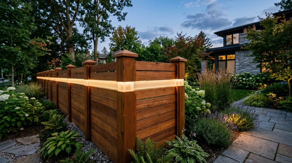 wooden fence with glowing acrylic 202606111438